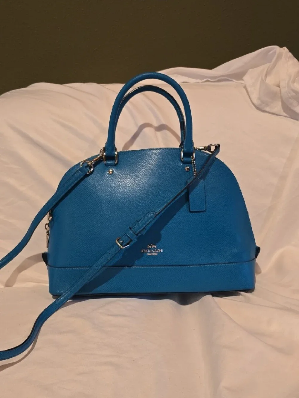 Coach Turquoise Dome Satchel - Structured Leather Handbag